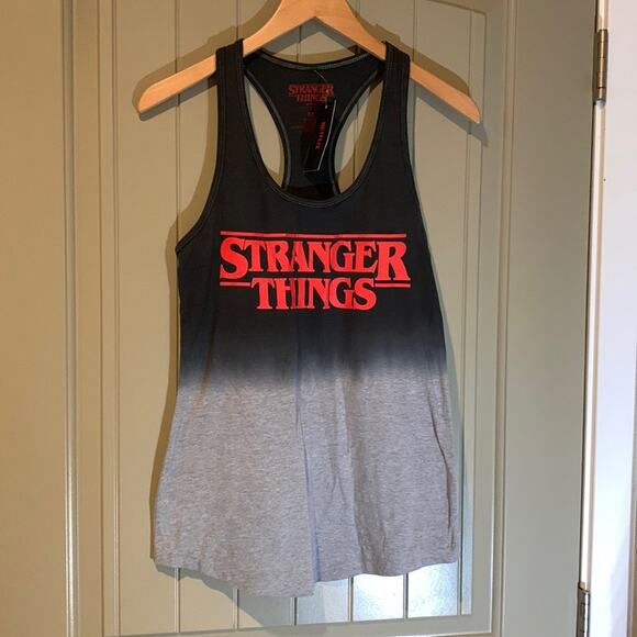STRANGER THINGS Logo Dip-Dye Tank Top NWT M - Picture 2 of 6